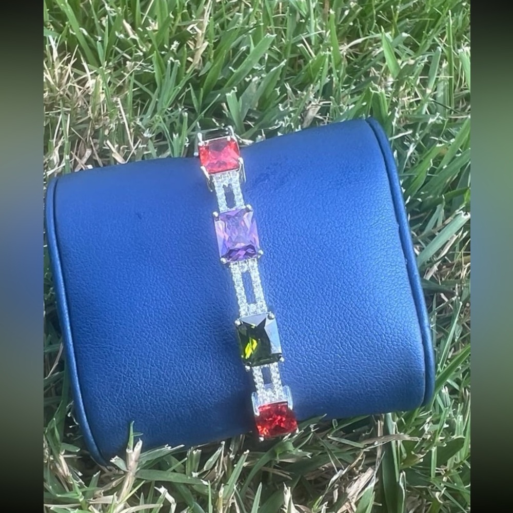 Gorgeous Multicolor Gemstone Adjustable Bracelet - image 2